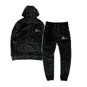 Costume 2 pièces de couleur noire pour femme, ensemble jogging, survêtement avec fermeture éclair, en solde - Product Image 1