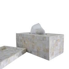 Caja de pañuelos Mother of Peal para el hogar y la vajilla decorada pieza central para servilletero MOP y caja de pañuelos - Product Image 4