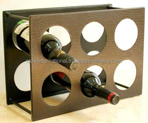 Top vente à la main fer métal casier à vin support de stockage barre présentoir décoratif porte-bouteilles de vin galvanisé support de vin - Product Image 6