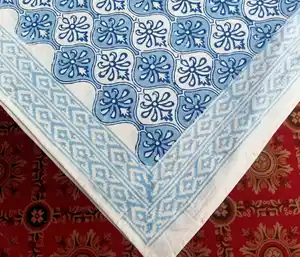 Indiano Hand Block Print 100% puro cotone tovaglia lino, copritavolo, tovaglia da pranzo decorazioni per la tavola di nozze