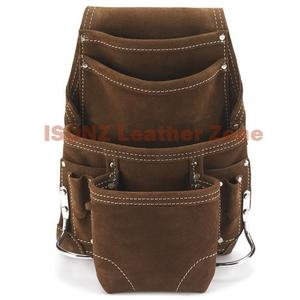 Bolsa de cinturón de herramientas de cuero genuino multifunción ISONZ TLB 2020 10 PK personalizable OEM ODM para sujetar herramientas - Product Image 5