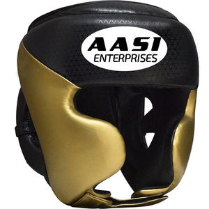 อุปกรณ์ป้องกันศีรษะสำหรับฝึกซ้อมมวย MMA คิกบ็อกซิ่ง คาราเต้ เทควันโด ทำจากหนังเทียม/หนังวัวแท้  สีและโลโก้สั่งทำได้ - Product Image 3