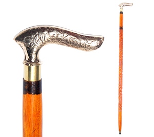 Bastón de madera hecho a mano con mango de cabeza de águila de latón, palo de senderismo y protección de pie - Product Image 3