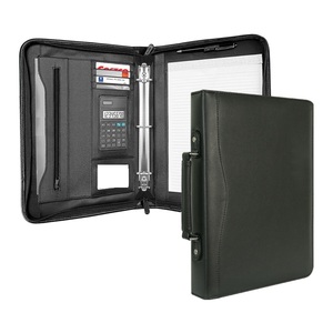 사용자 정의 전문 PU 가죽 3 링 바인더 블랙 폴더 - Product Image 1