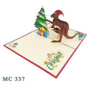 Top Trending Custom Design Noel Pop Card 3D Kangaroo Handicraft Vietnam's Hot Selling <b>Paper</b> <b>Crafts</b> with Angel Style - Product Image 5