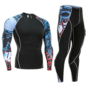 Leggings de sport PRO pour garçons, entraînement fitness, course à pied, gym, t-shirt à manches longues, polyester/nylon, taille élastique, léger, extensible - Product Image 1