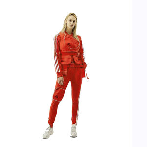 Sports Wear Women Tracksuit Zipper Closure Hood With <b>Trouser</b> for Sale - Product Image 5