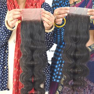 Vente en gros, cheveux vierges bruts, cuticule d'un donneur alignée, aspect naturel, vague de corps, fermeture 4*4, meilleure qualité, style cheveux humains à vendre - Product Image 3