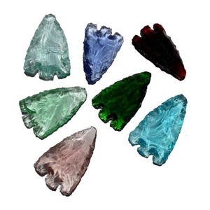 Pointes de flèches fantaisie en verre coloré en ligne | Obtenez des pointes de flèches fantaisie en verre coloré Guérison des pointes de flèche en agate indienne - Product Image 1