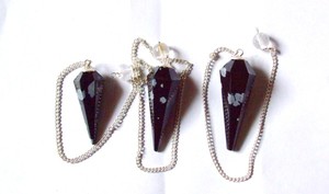 ลูกตุ้มออบซิเดียนเกล็ดหิมะธรรมชาติ - Product Image 2