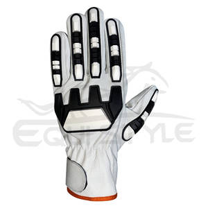 Gants d'impact blancs Gants mécaniques en cuir de sécurité en cuir de vachette de haute qualité Quantité en vrac en gros Gants anti-coupure résistants aux TPR - Product Image 2