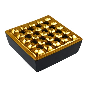 Bandeja para fumar con rejilla, tablero de Metal chapado y acabado de Base pintada, lo mejor para accesorios para fumar - Product Image 6