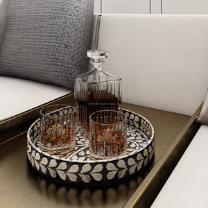 Otra bandeja de perlas y mango de latón, forma redonda de tamaño mediano y embalaje de caja personalizado con venta - Product Image 5