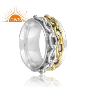Anillo de banda giratoria hecho a mano de Plata de Ley 925 fina para mujer, joyería de plata para mujer, regalo para ella - Product Image 3