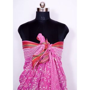 ผ้าพันคอผ้าฝ้าย,ผ้าพันคอพิมพ์ลายบล็อกมือแบบอินเดียผ้าพันคอชายหาด Pareo ตกแต่งแฮนด์เมดผ้าคลุมฤดูร้อน - Product Image 4