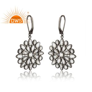 Boucles d'oreilles en argent Sterling, pierre précieuse en Zircon blanc, vente en gros, motifs floraux, vente en gros - Product Image 2