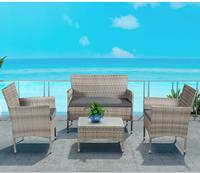 Ensemble de mobilier de jardin moderne en rotin PE 3 pièces toutes saisons GWC de haute qualité – 100 % satisfaction pour votre salon extérieur