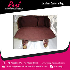 Quantité en vrac approvisionnement Top Notch qualité véritable sellerie internationale en cuir souple sac pour appareil photo motif personnalisé acheter leader - Product Image 2