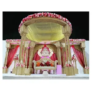 Роскошные свадебные украшения в роскошном дворцовом стиле, США, мандап, круглая Свадебная декорация в Южно-индийском стиле, мандап, Даллас
