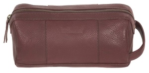 Sac à cosmétiques en cuir véritable, sac à fermeture éclair de bonne qualité, sac de couleur marron avec Logo personnalisé - Product Image 2