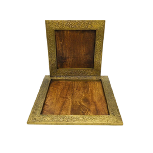 Plateau de service islamique en bois et en métal pour hôtel, maison et restaurant, vaisselle, plateau alimentaire aux prix les plus bas - Product Image 3