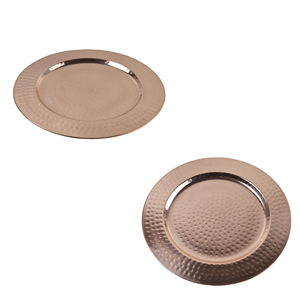 Plaque de service ronde en métal, conception de marteau, finition brillante plateau de service - Product Image 3