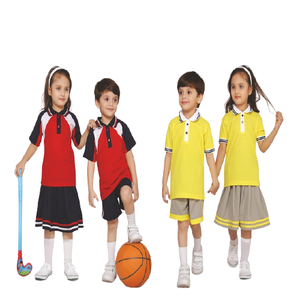 Uniforme Escolar Primario Unisex Personalizado de Alta Calidad al por Mayor, Uniforme Deportivo de Punto 100% Algodón para Niños - Product Image 3