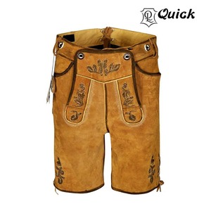 Short de travail bavarois en daim véritable unisexe brodé en cuir taille moyenne en coton pour hommes Lederhosen automne saison taille pour hommes - Product Image 3