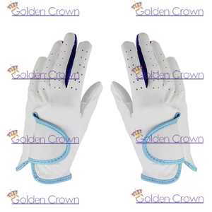Gants de golf en cuir blanc, cabreta coloré de haute qualité - Product Image 4