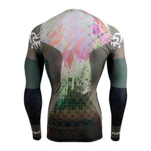 T-shirt de compression à manches longues en polyester/spandex sublimé OEM, à séchage rapide, respirant, prix promotionnel pour le BJJ - Product Image 2