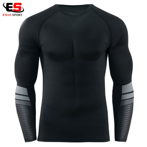 Custom Compression <b>Gym</b> Shirts | <b>Men's</b> BJJ Rash Guard MMA Silk Screen Printed <b>Long</b> <b>Sleeve</b> Spandex/Nylon High Quality <b>Tops</b> Custom - Product Image 4