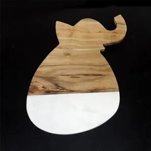 大象砧板半木和大理石组合砧板披萨砧板蔬菜猪猫图造型