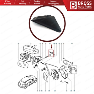 Bross Auto Parts BSP982-1 Left <b>Door</b> Wing Side <b>Mirror</b> Support Moulding Finisher Trim Panel <b>for</b> Megane 2002-2008 - Product Image 6