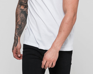 Vente en gros, logo de votre marque personnalisé, t-shirt 100% coton vierge pour hommes, t-shirts unis décontractés pour hommes - Product Image 3