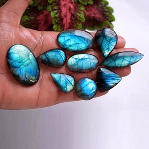 Labradorita-labradorita azul, piedra labradorita, Gema natural, cubos de labradorita, cuentas de Rubí, cabujón de 10mm, 12mm - Product Image 4