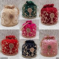 Bolso de boda con cordón para mujer, Potli, indio