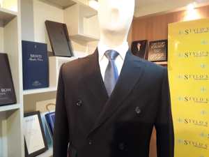 Chaqueta de Lana Cruzada a Medida con Cuello Alto, Servicio OEM, Decoración con Estampado Primaveral - Product Image 5