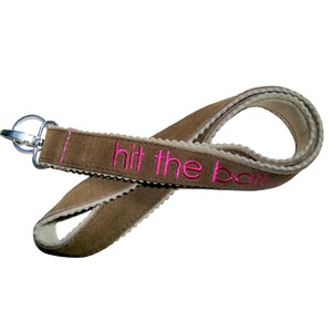 High Quality Custom Microfiber Neck Lanyard Embroidered Logo Microfiber Leather Material Other Lanyards Category