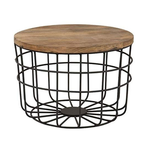 Base Industrial redonda de madera maciza para manualidades de Metal, soportes de almacenamiento para mesa de centro, comedor, cocina, uso elegante, muebles para el hogar y la sala de estar - Product Image 3