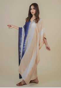 Hecho a mano Tie-Dye Kaftan Mujeres Cómodo XS Cuello en V Cubierta de playa Patrón de tela de algodón Mangas cortas Ajuste suelto Vacaciones - Product Image 6