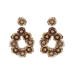 ต่างหูลูกปัดถักด้วยมือดีไซน์เนอร์เครื่องประดับเทียมหลากสีสำหรับงานเลี้ยงและของขวัญ - Product Image 1