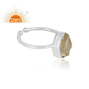 Bague en Citrine non façonnée à la main, pierre précieuse, en argent Sterling 925, styliste, vente en gros - Product Image 2