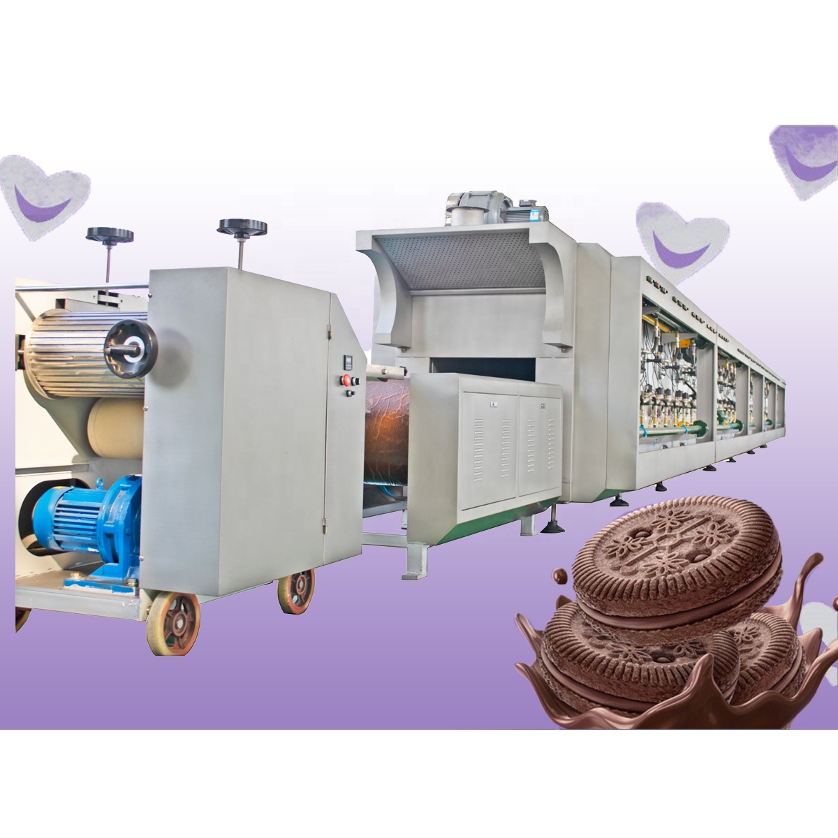 Fully automatic biscuit making machine butter Mike cookies forming production line extruder biscuit machine