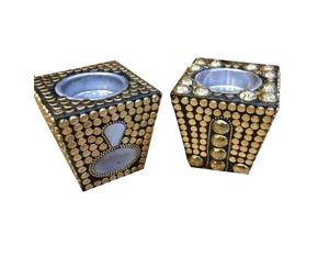 2024 คําAll In One Box Burnerไม้เรซิ่นทองเหลืองโลหะInlay Bakhoor Burner Oud Burnerจากอินเดียคุณภาพหัตถกรรม - Product Image 3