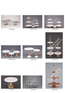 Best Selling CE Certified White Base Aluminum Metal <b>Silver</b> <b>Top</b> Heat Resistant 2-3 Tier Cake Stand Home Wedding Party Christmas - Product Image 4