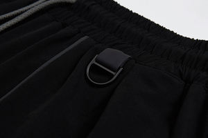 Short noir à la mode pour hommes, avec poche réfléchissante, cordon de serrage, Streetwear, style décontracté, cargo utilitaire à carreaux - Product Image 5