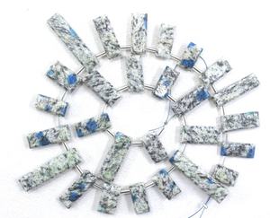 Gema Natural de jaspe K2, 27 piezas, forma rectangular facetada, Briolette, fabricación de joyas - Product Image 1