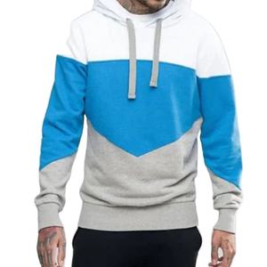 Men's High Quality French Fabric <b>Gym</b> <b>Hoodie</b> Custom Logo Winter Color Block Design Embroidered Compression Features New Arrival - Product Image 1