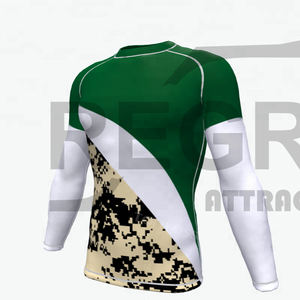 Chemise de Sport de protection contre les éruptions cutanées, tissu Bjj personnalisé, Design gratuit, manches longues, Polyester uni, vente en gros, Sublimation, OEM, Gsm - Product Image 1