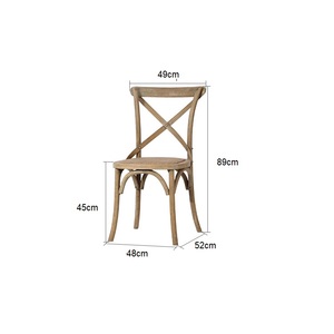 Silla de Comedor de Madera Estilo Granja con Respaldo Cruzado ERICSSON, W480*D520*H890mm, OEM, en Embalaje Estándar - Product Image 3